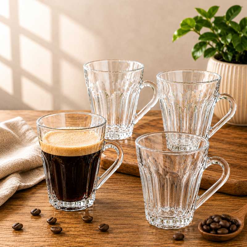 Set x6 jarro de cafe de vidrio