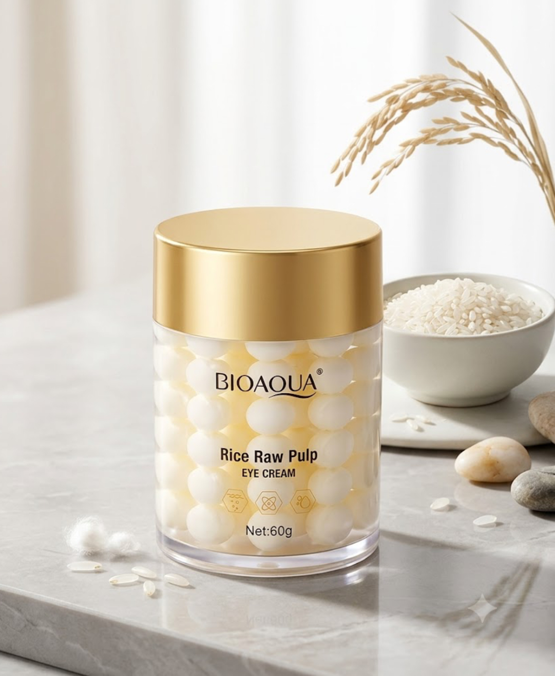 BIOAQUA Crema de Ojos de Arroz - Reduce Ojeras y Arrugas