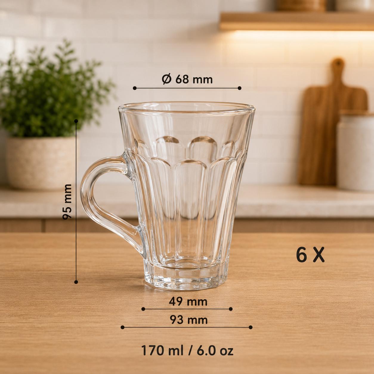 Set x6 jarro de cafe de vidrio buenaventura