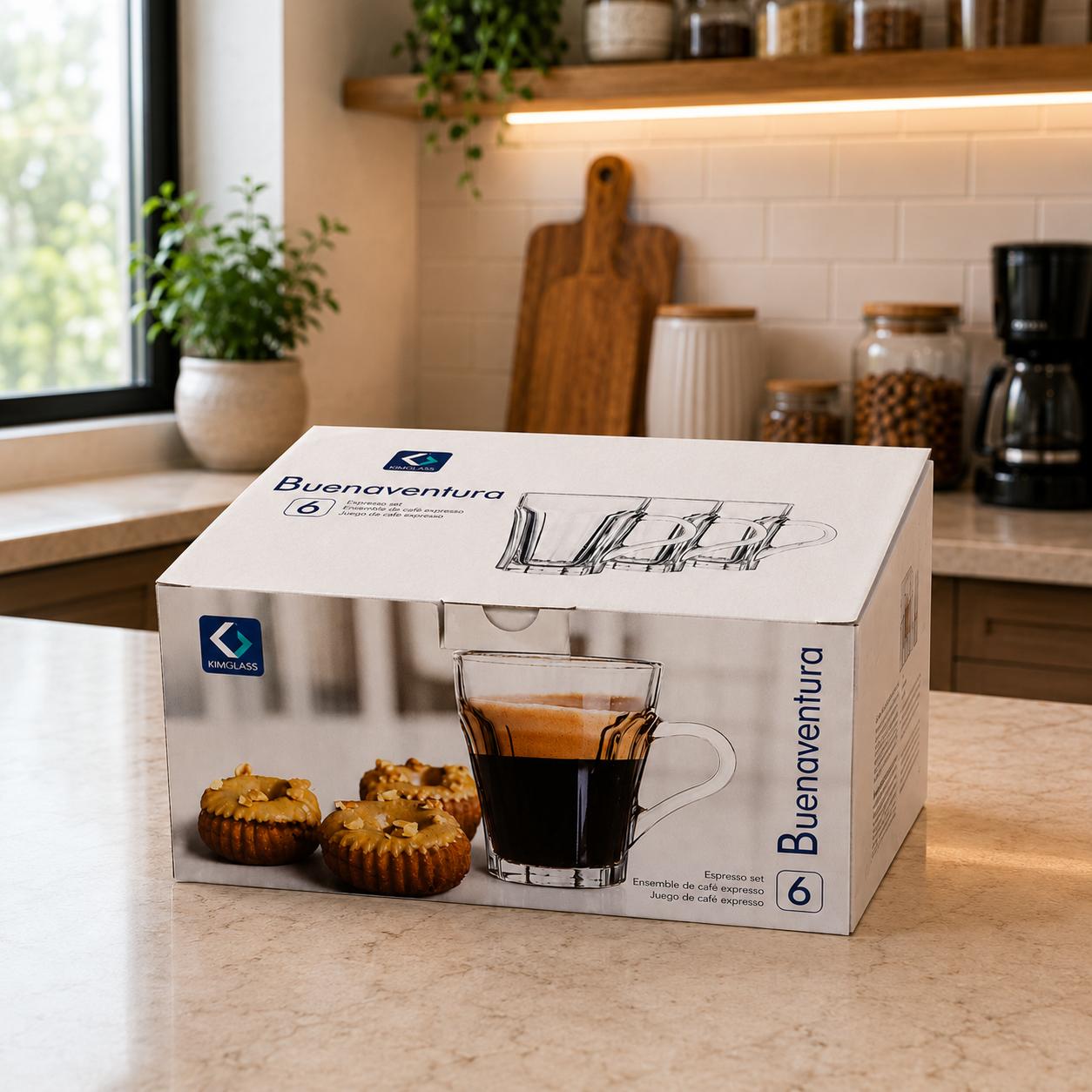 Set x6 jarro de cafe de vidrio buenaventura
