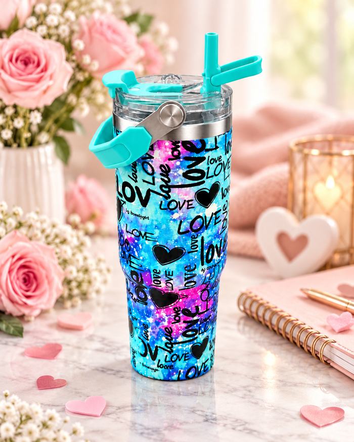 Vaso Térmico de Acero Inoxidable Love 900 ml con Manija