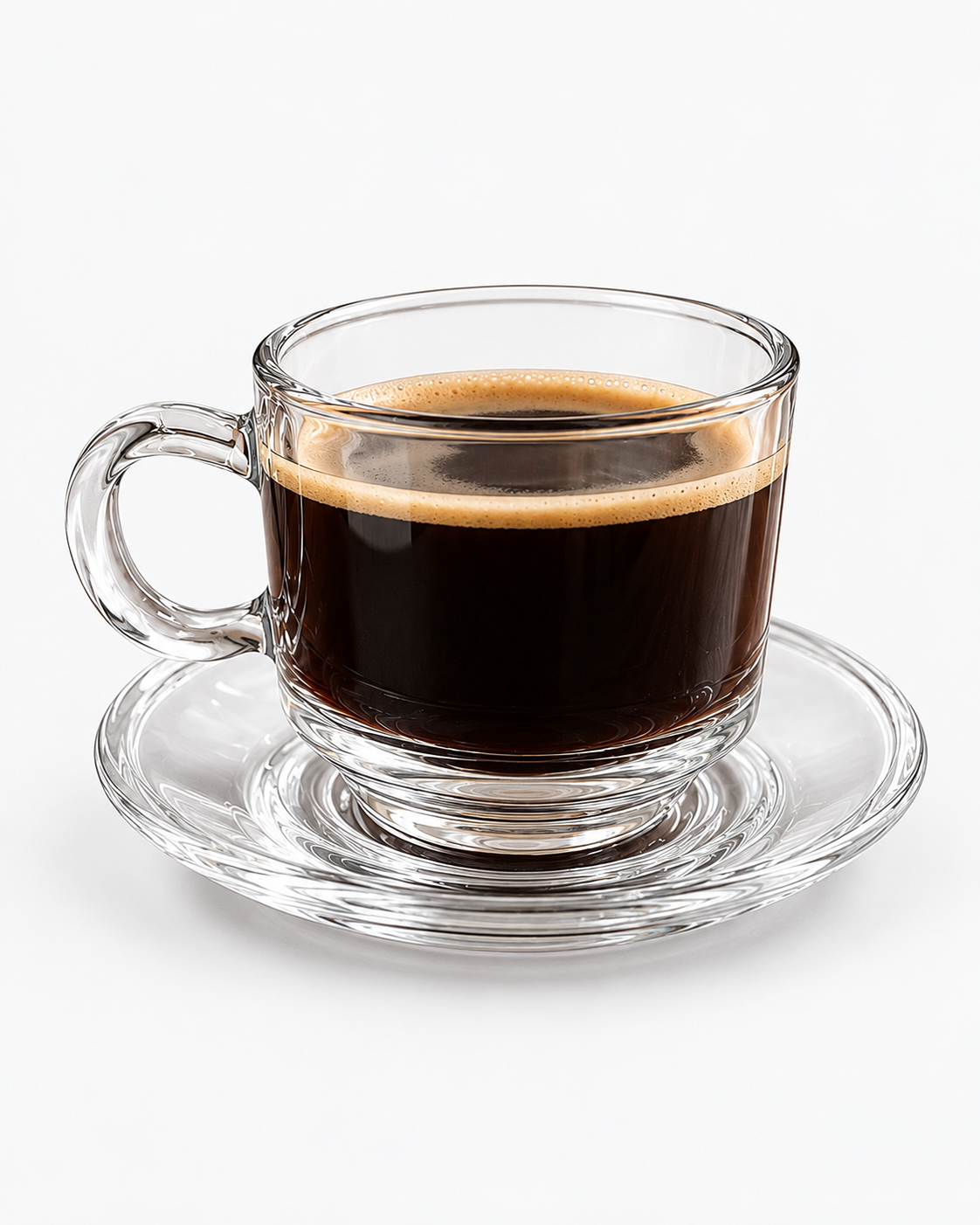 Set x6 Tazas con Plato de Vidrio para Café