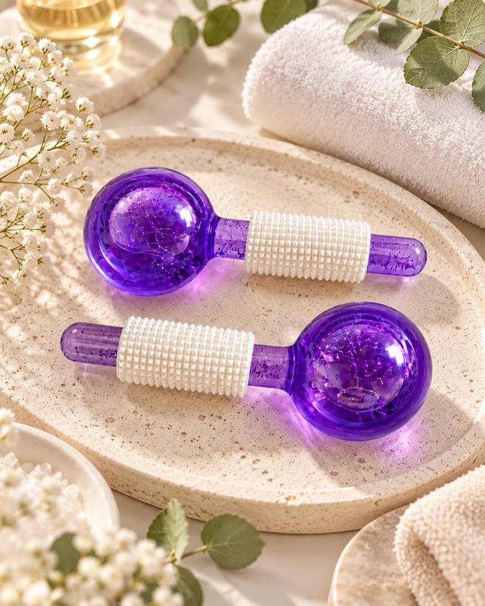 Rodillos Faciales de Hielo Ice Globes x2 – Masajeador Frío