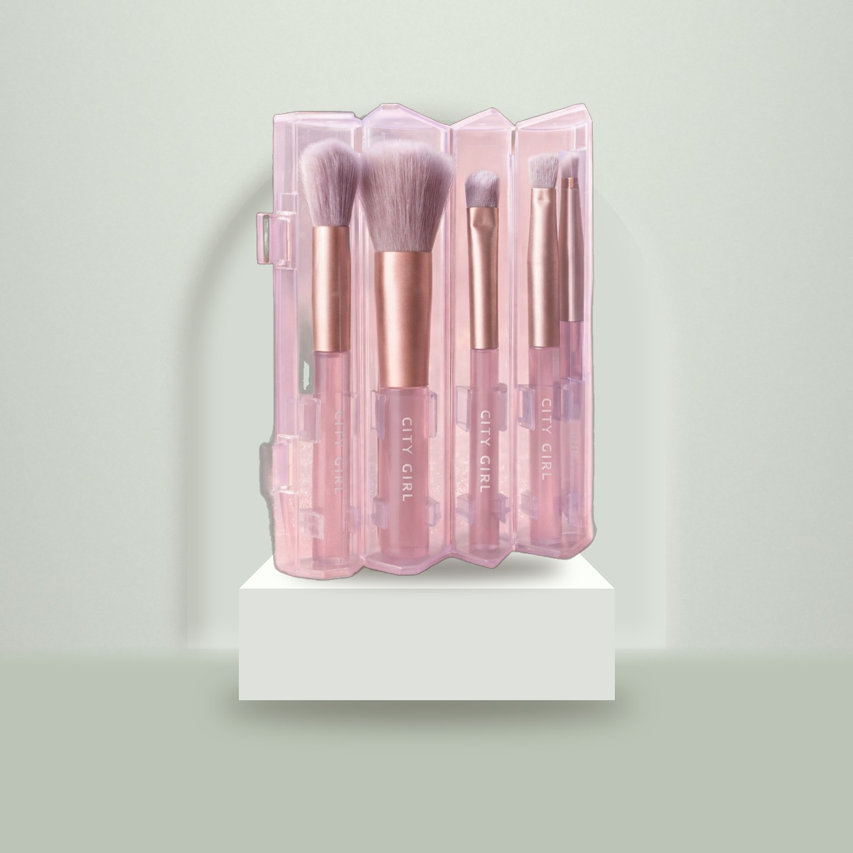 Set de Brochas de Maquillaje City Girl con Estuche