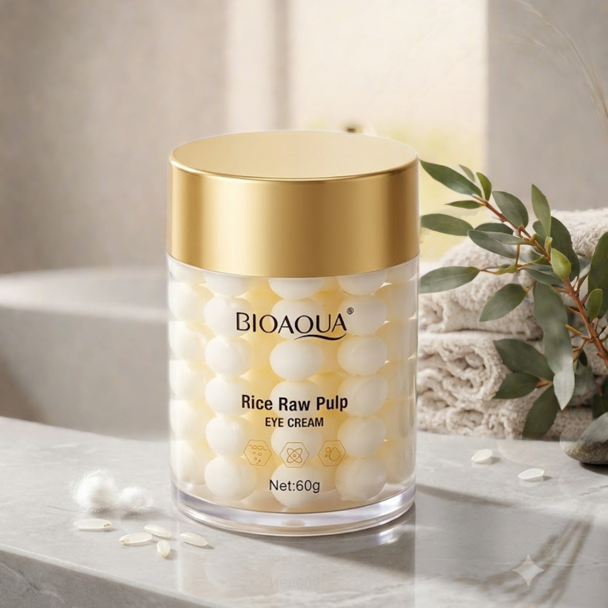 BIOAQUA Crema de Ojos de Arroz - Reduce Ojeras y Arrugas