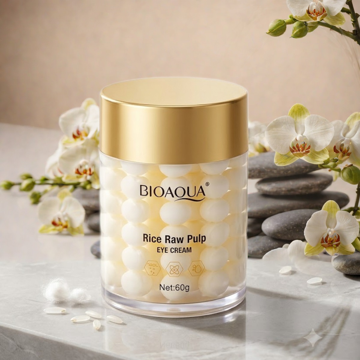 BIOAQUA Crema de Ojos de Arroz - Reduce Ojeras y Arrugas