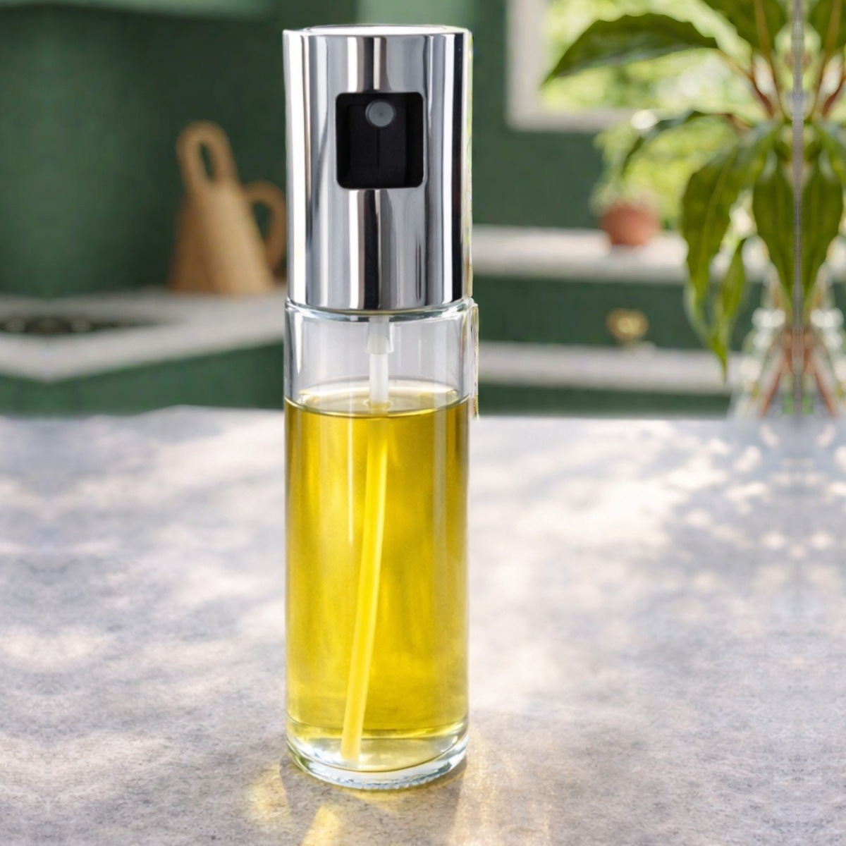 aceitero spray chico vidrio con plastico 100ml