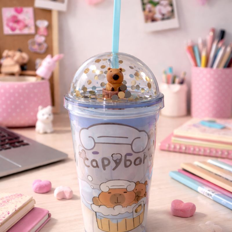 Vaso de agua de capybara