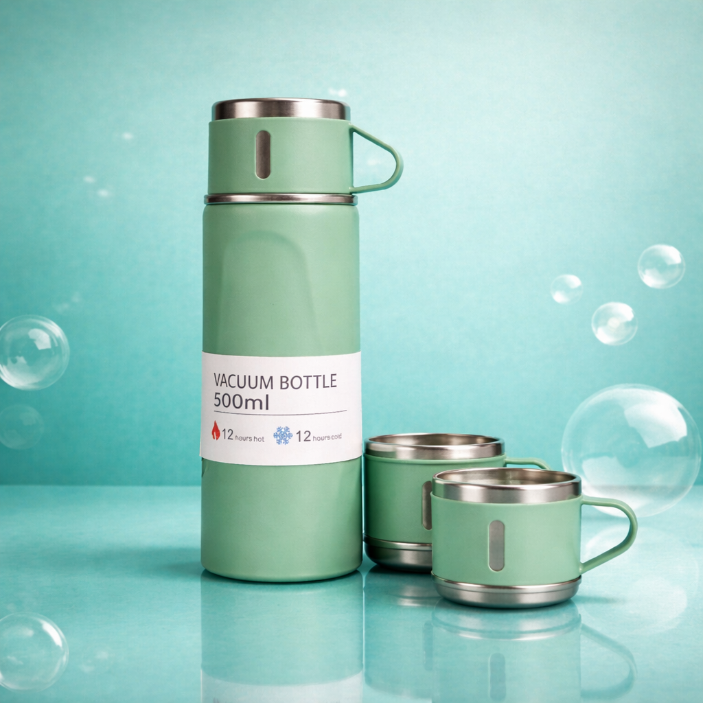 Set Termos De Agua Caliente Vasos Térmicos Café + 3 Tazas