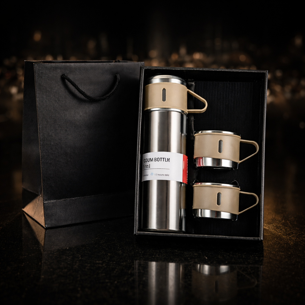 Set Termos De Agua Caliente Vasos Térmicos Café + 3 Tazas