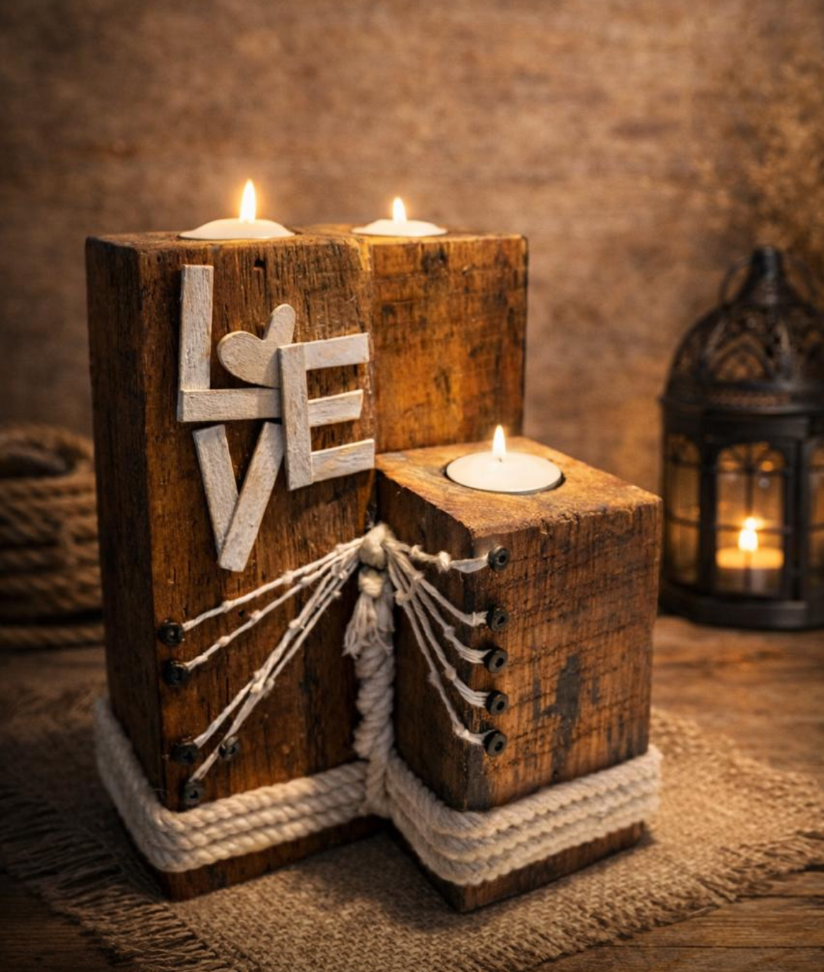 Fanal con 3 porta vela